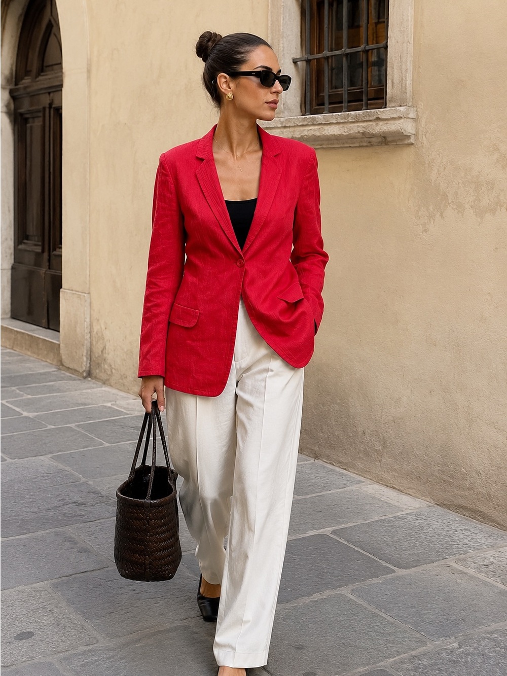 Vintage Giorgio Armani red Silk blend blazer